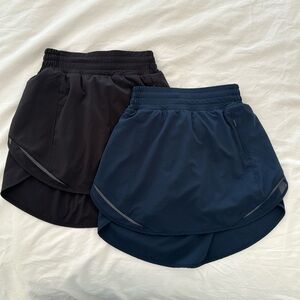 Lululemon Hotty Hot Skirts 
Set of 2: Black and Navy